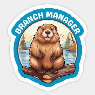 Funny Beaver Branch Manager Sticker